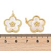 Brass Pave Natural Shell Pendants KK-U058-04G-3