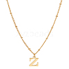 1Pc Brass Chain & 304 Stainless Steel Letter Pendant Necklaces NJEW-LP0001-35Z-G-1