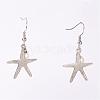 Dangle Retro Alloy Starfish/Sea Stars Pendants Earrings for Women EJEW-PJE687-2