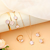 Flower Alloy Acrylic Cuff Bangles & Link Bracelets & Stud Earrings & Pendant Necklaces & Rings WG72368-02-1