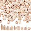 2 Bags Natural Unfinished Wood Beads Set WOOD-PH0001-89-1