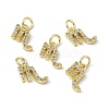 Real 18K Gold Plated Brass Micro Pave Clear Cubic Zirconia Charms KK-E068-VB411-8-4