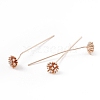 Brass Micro Pave Clear Cubic Zirconia Flower Head Pins LS-KK-G413-01KCG-2