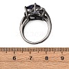 Heart Brass Micro Pave Cubic Zirconia Finger Rings FS-WG4D14B-05-3