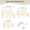 3Pcs 201 Stainless Steel Flower Arrangement Insert Lids DIY-UN0005-92G-3