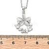 Flower Resin & Micro Pave Cubic Zirconia Pendant Necklaces NJEW-D288-02P-3