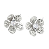 Flower Brass Micro Pave Cubic Zirconia Stud Earring Findings LS-KK-M326-08P-1