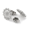 304 Stainless Steel Sunflower Stud Earrings EJEW-D281-20S-2