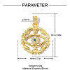 Brass Micro Pave Blue Cubic Zirconia Pendants CU-OY001-12G-2
