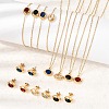 304 Stainless Steel & Cubic Zirconia Stud Earrings & Pendant Necklaces & Link Bracelets Sets SA-CBADCF0-02G-1