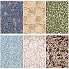 12Pcs Retro Flower Pattern Scrapbook Paper PW-WG88922-01-4