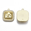 Rack Plating Alloy Crystal Rhinestone Pendants PALLOY-S132-220A-RS-2