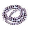 Frosted Opaque Glass Beads Strands GLAA-T032-P6mm-MBB07-2