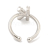 Rack Plating Brass Open Cuff Rings for Women RJEW-F162-01P-K-3