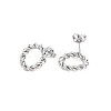 Non-Tarnish 304 Stainless Steel Twist Rope Ring Stud Earrings for Woman X-EJEW-N097-006P-2