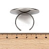 304 Stainless Steel Cuff Ring Components STAS-D372-07P-10-3
