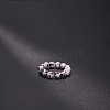 Natural Dalmatian Jasper Stretchy Finger Rings FS-WG01730-27-1