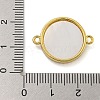 Rack Plating Brass Micro Pave Clear Cubic Zirconia Flat Round Connector Charms KK-I718-47G-02-3