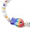 Round Shell Pearl Beads & Glass Seed Beads Stretch Bracelets BJEW-TA00637-3