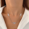 Titanium Steel Bird Bib Necklaces PW-WG6A4E7-02-1