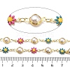 Brass Enamel Daisy Link Chains CHC-G024-06G-2