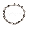 304 Stainless Steel Link Chain Bracelets for Women Men BJEW-C148-06AS-4