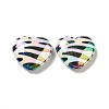 UV Plating Opaque Rainbow Iridescent Acrylic Beads PACR-D069-05-2