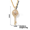 Fashionable Brass Inlaid Zircon Rotating Key Pendant Necklaces AC5521-2