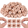 100Pcs Engraved Beech Wood Beads WOOD-PA0001-86B-1