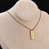 304 Stainless Steel Rectangle Number Pendant Necklaces NJEW-D300-01G-06-2