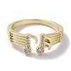 Brass Micro Pave Cubic Zirconia Cuff Rings RJEW-G310-10G-2