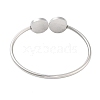304 Stainless Steel Blank Bangle Bases with Flat Round Tray STAS-G337-01P-3