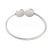 Tarnish Resistant 304 Stainless Steel Blank Bangle Bases with Flat Round Tray STAS-G337-01P-3