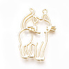 Rack Plating Alloy Kitten Open Back Bezel Big Pendants X-PALLOY-R099-17G-FF-3