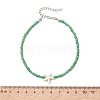 12Pcs 12 Colors Summer Beach Dyed Synthetic Turquoise Starfish with Glass Beaded Anklets AJEW-AN00778-3