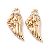 Brass Micro Pave Clear Cubic Zirconia Charms LS-KK-G418-12G-1