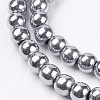 Non-Magnetic Synthetic Hematite Beads Strands X-G-S096-6mm-3-3