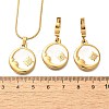 304 Stainless Steel Enamel & Rhinestone Pendant Necklaces & Hoop Earring Set for Women SJEW-C007-02G-02-5