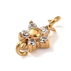 304 Stainless Steel Pave Cubic Zirconia Star Links Connector Charms STAS-T026-03B-G-2