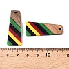 Jamaican Colour Epoxy Resin & Walnut Wood Pendants RESI-N039-122M-3