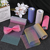 10 Yards Rainbow Color Polyester Tulle Fabric Rolls OCOR-WH0082-136D-4