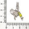 Rack Plating Alloy Rhinestone European Dangle Charms PALLOY-P307-18P-3