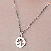 Non-Tarnish 201 Stainless Steel Hollow Clover Pendant Necklace NJEW-OY001-20-1