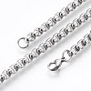 Tarnish Resistant 304 Stainless Steel Box Chain Bracelets BJEW-P236-24P-2