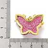 Butterfly Charm Rack Plating Brass Cubic Zirconia Pendants KK-M290-07-4