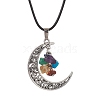 Tibetan Style Alloy Moon Pendant Necklace NJEW-JN04610-1