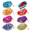 WADORN 14Pcs 7 Colors Retro Fan-Shaped Cloth Zipper Pouches CON-WR0001-08-1