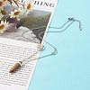 Bullet Faceted Natural Tiger Eye Pendant Necklace NJEW-JN03601-02-3