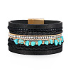 Bohemian Style Turquoise PU Imitation Leather Multi-strand Bracelets WGC9584-05-1