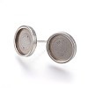 Tarnish Resistant 304 Stainless Steel Stud Earring Settings X-STAS-L219-02B-1